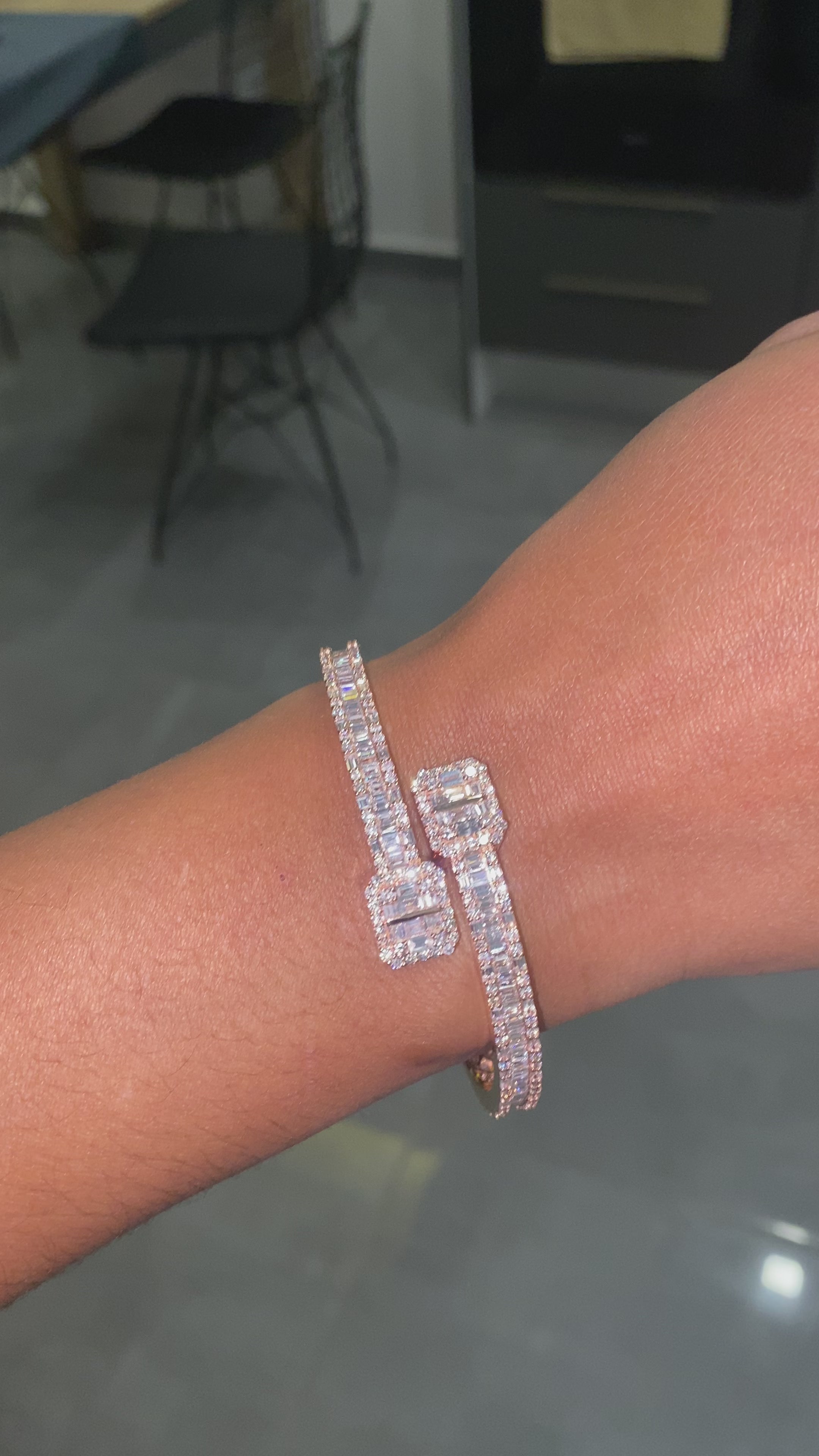 Baguette diamond bracelet